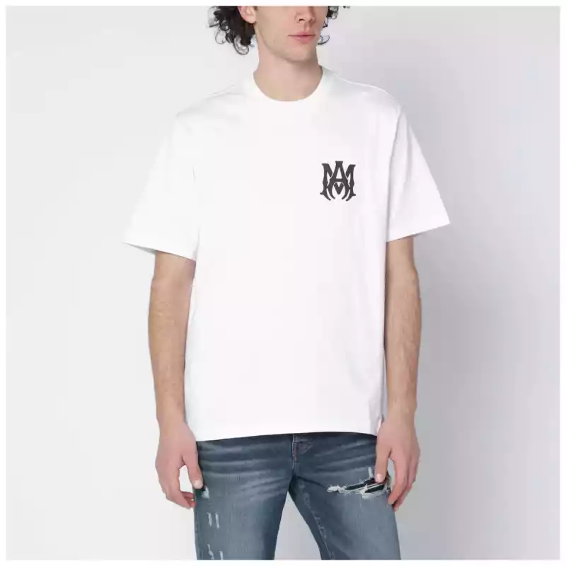 AMIRI White cotton T-shirt with logo