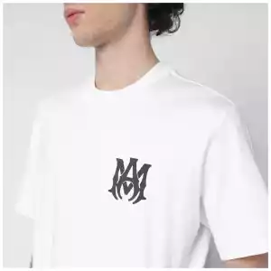 AMIRI White cotton T-shirt with logo