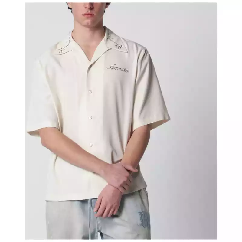 AMIRI Ivory shirt with stud embroidery