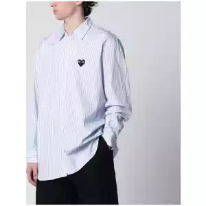 Comme des Garçons Shirt Light blue striped cotton shirt