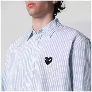 Comme des Garçons Shirt Light blue striped cotton shirt