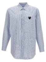 Comme Des Garçons Play Comme Des GarÇons Play Logo Patch Striped Shirt