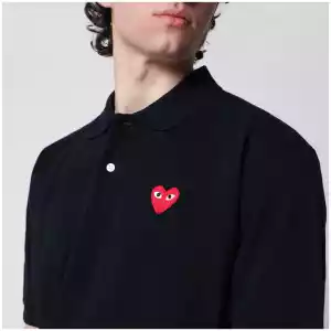 Comme des Garçons Shirt Red Heart polo shirt in navy blue cotton