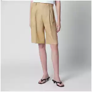 Tagliatore Effie tailored bermuda shorts in beige linen