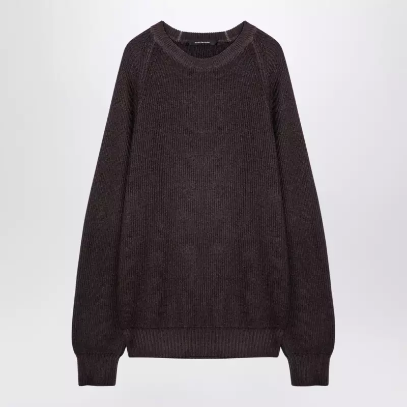Tagliatore Brown virgin wool pullover