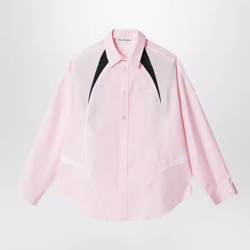 Acne Studios Embroidered logo button-up shirt Baby pink