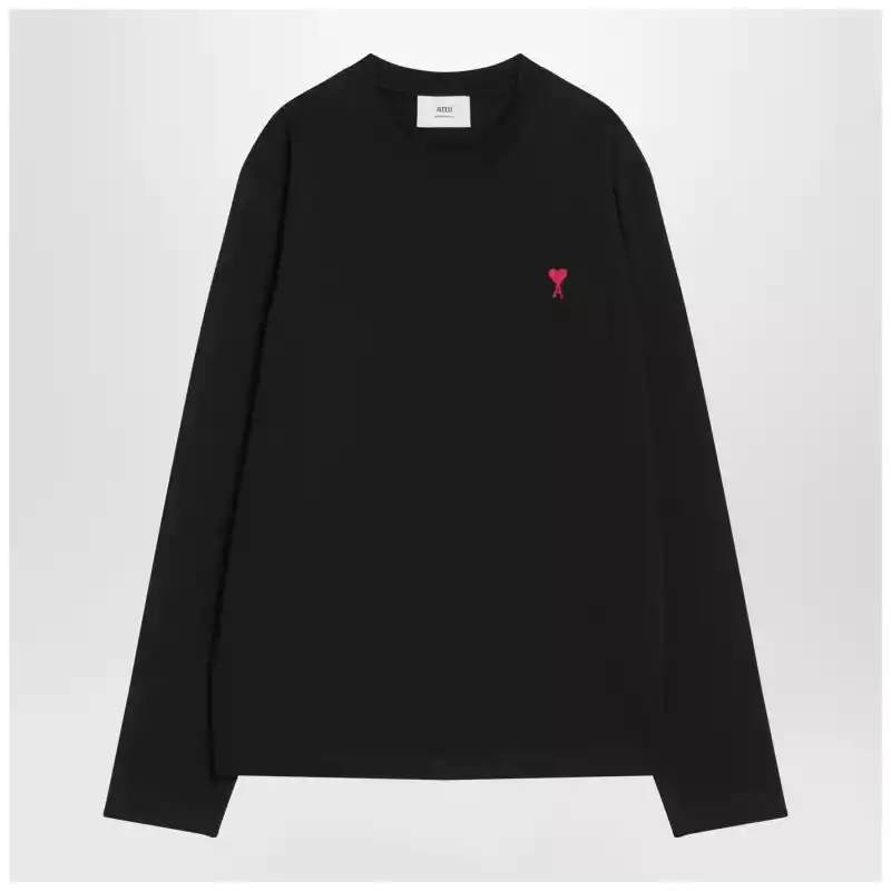 Ami Paris Black Ami De Coeur T-shirt
