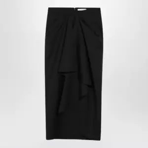 Givenchy Draped skirt in black wool and mohair