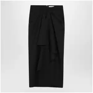 Givenchy Draped skirt in black wool and mohair
