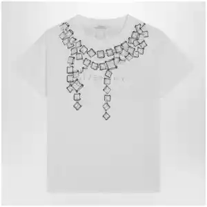 Givenchy Deconstructed Crystals cotton T-shirt in white
