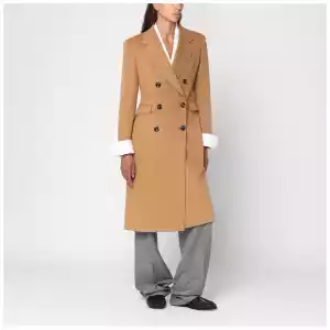 Tagliatore Beige wool and cashmere double-breasted coat