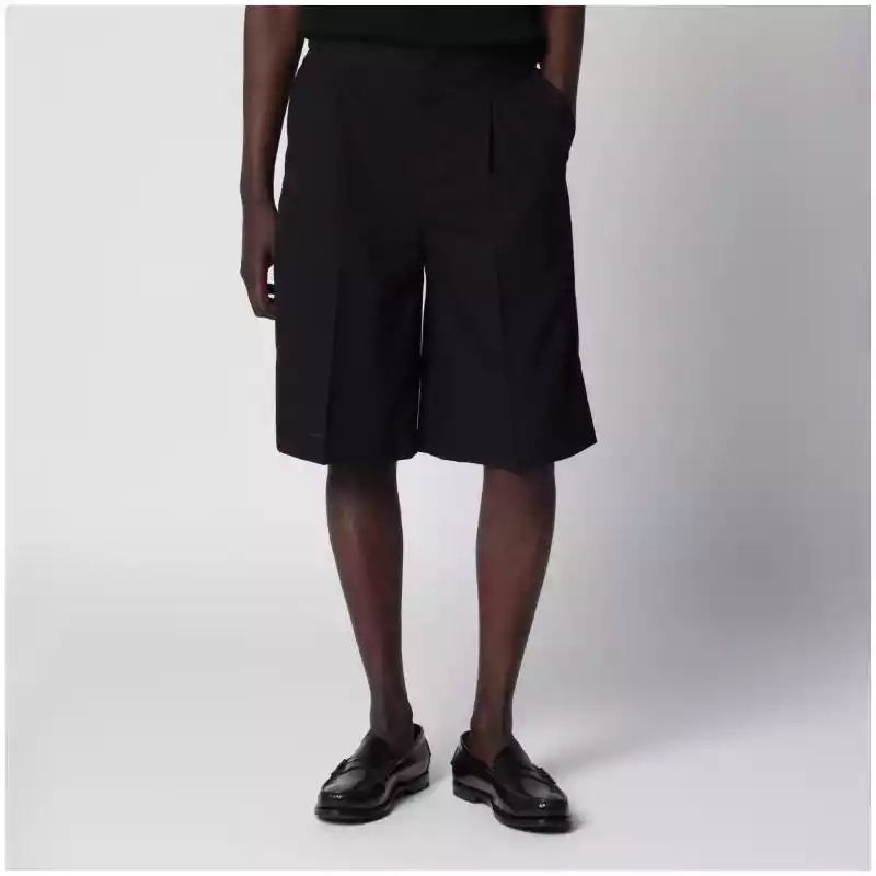 PT Torino Black cotton Bermuda shorts