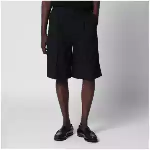 PT Torino Black cotton Bermuda shorts