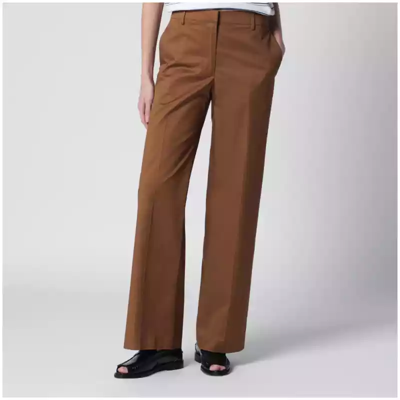 PT Torino Francoise beige cotton-blend trousers
