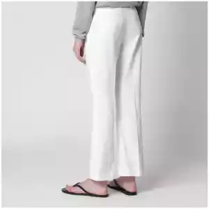 PT Torino Mid-rise flared cotton trousers in white