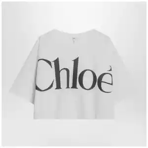Chloé White boxy T-shirt with logo print