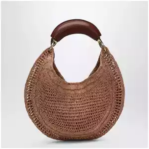 Chloé Borsa Hobo Summer Banana in rafia beige