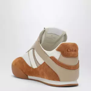 Chloé Kick brown and white sneakers in mesh and leather