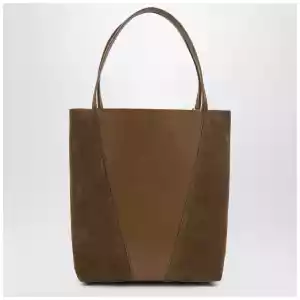 Chloé Spin tote bag in leather and suede khaki