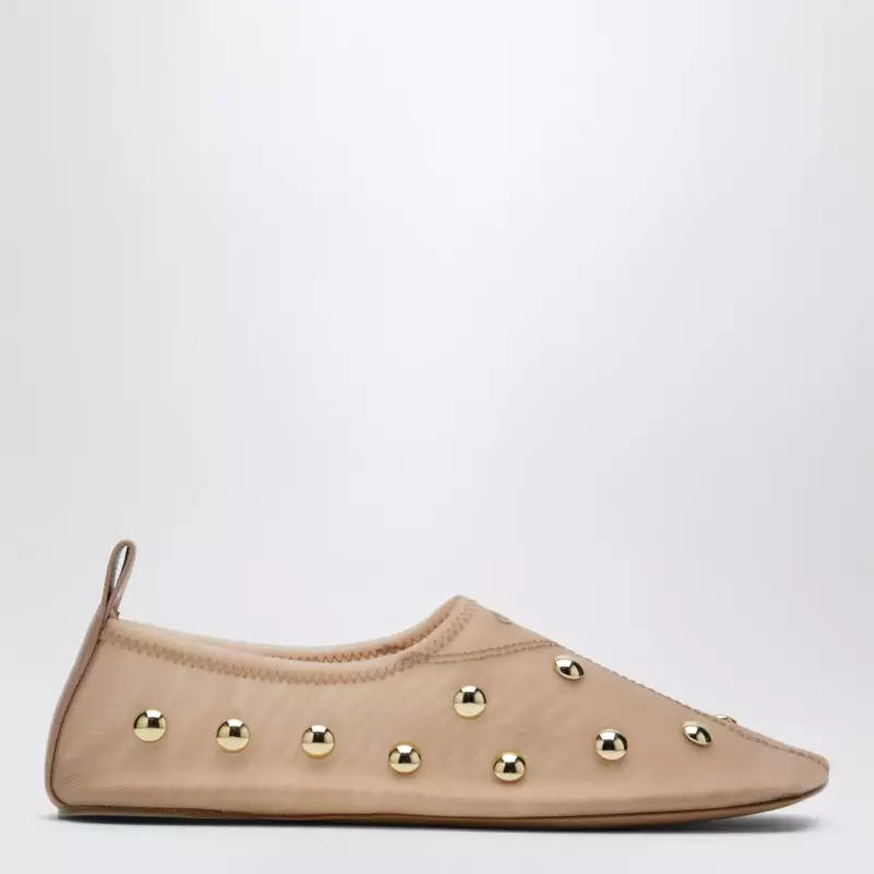 Chloé Rita Blushy Beige ballet flats in transparent mesh