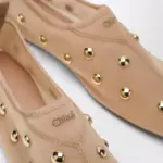 Chloé Rita Blushy Beige ballet flats in transparent mesh