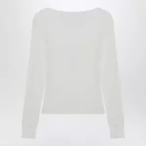 Chloé White Henley cotton jersey top