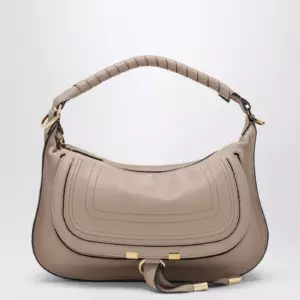 Chloé Small Marcie Wood Smoke leather bag