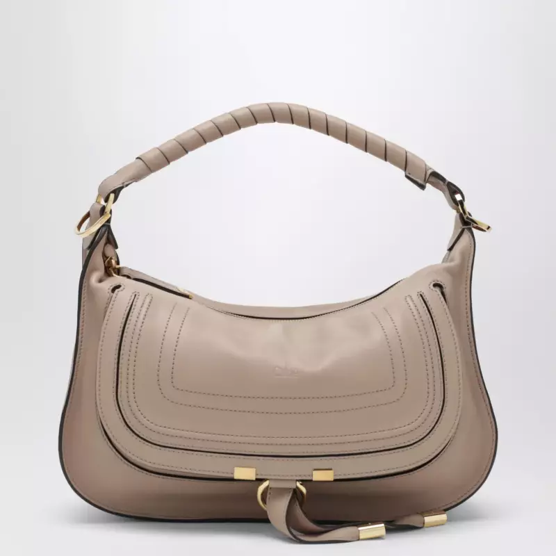 Chloé Small Marcie Wood Smoke leather bag