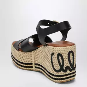 Chloé Sand wedge sandals in calfskin leather in black