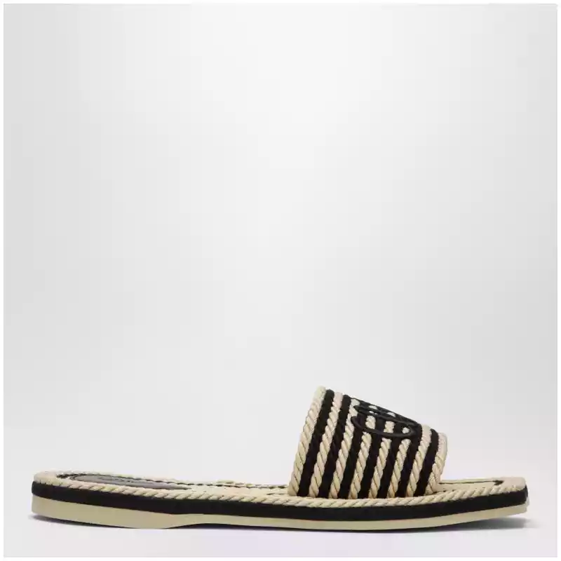 Chloé Sand mules in hand-braided recycled rope, black