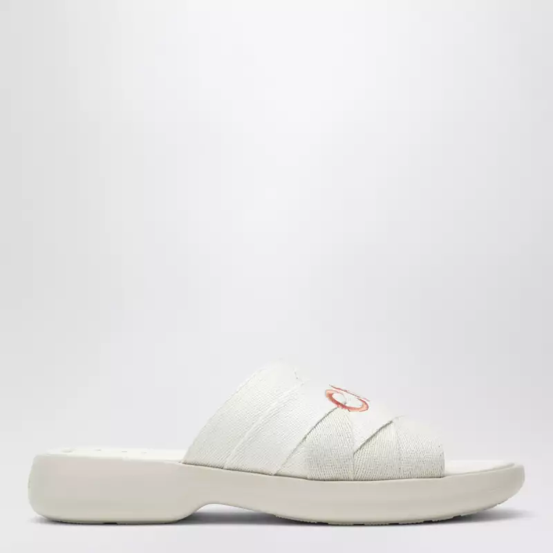 Chloé Poolette clogs in ivory woven linen