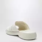 Chloé Poolette clogs in ivory woven linen