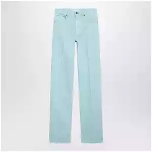 Chloé Straight jeans in turquoise organic cotton denim