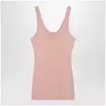 Chloé Fitted Henley tank top in ribbed organic cotton, pink