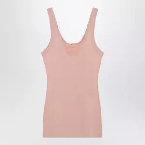Chloé Fitted Henley tank top in ribbed organic cotton, pink