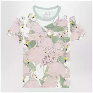 Chloé Baby-fit crew-neck T-shirt in organic cotton jersey, multicolor
