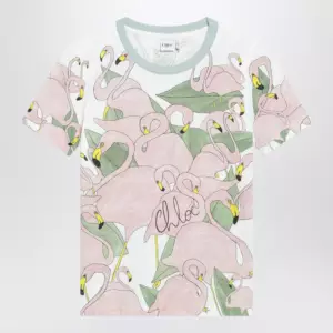 Chloé Baby-fit crew-neck T-shirt in organic cotton jersey, multicolor