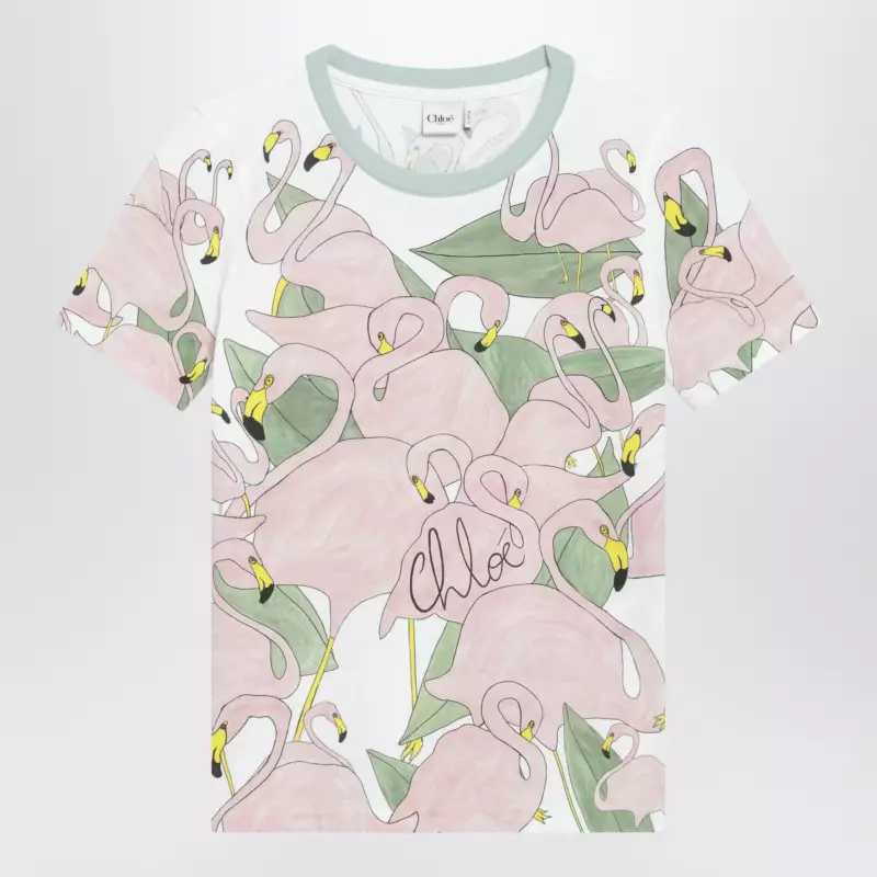 Chloé Baby-fit crew-neck T-shirt in organic cotton jersey, multicolor