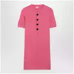 Chloé Pink Henley mini dress in cotton jersey