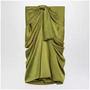 Chloé Green draped silk skirt