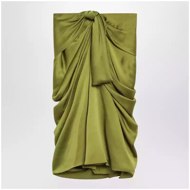 Chloé Green draped silk skirt