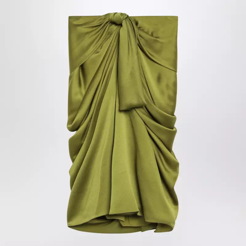 Chloé Green draped silk skirt