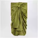 Chloé Green draped silk skirt