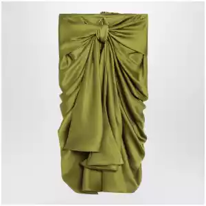 Chloé Green draped silk skirt