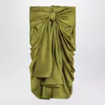 Chloé Green draped silk skirt