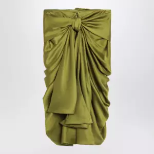 Chloé Green draped silk skirt