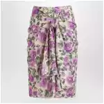 Chloé Midi silk skirt with multicolour floral print
