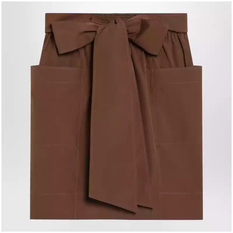 Chloé Brown skirt with oversized bow