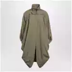 Chloé Oversized cape coat in olive green poplin