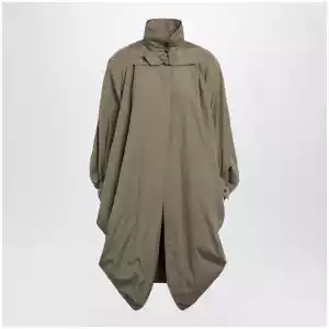 Chloé Oversized cape coat in olive green poplin